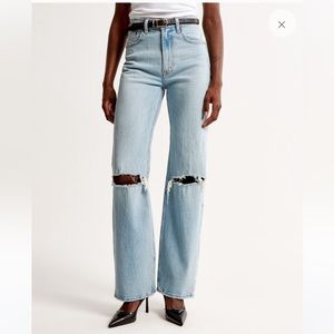High rise 90’s relaxed Jean medium destroy 23 Long NWT